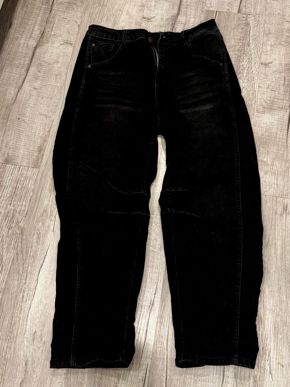 Grapnet High Waist Black Barrel Jeans